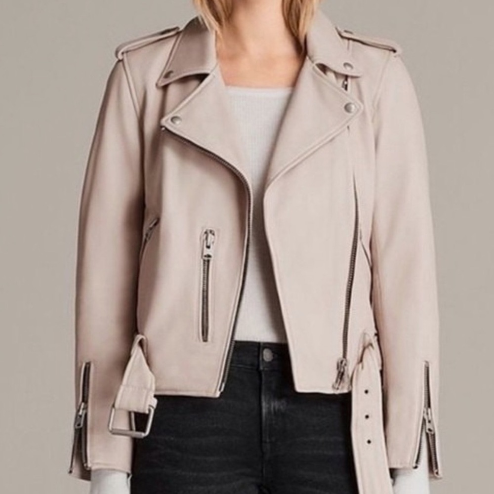 All Saints Balfern Leather Biker Jacket size 4